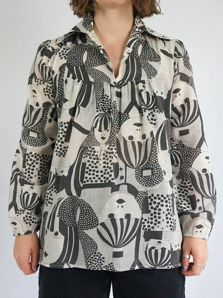 Novelty Dogear Smock Shirt - S