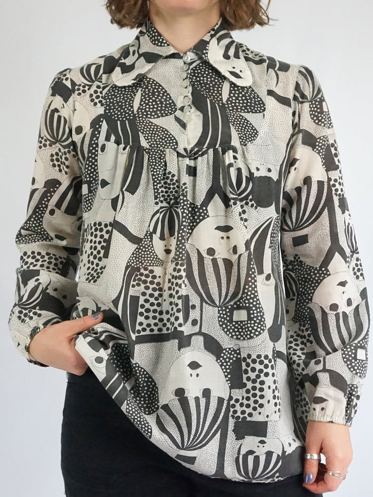 Novelty Dogear Smock Shirt - S