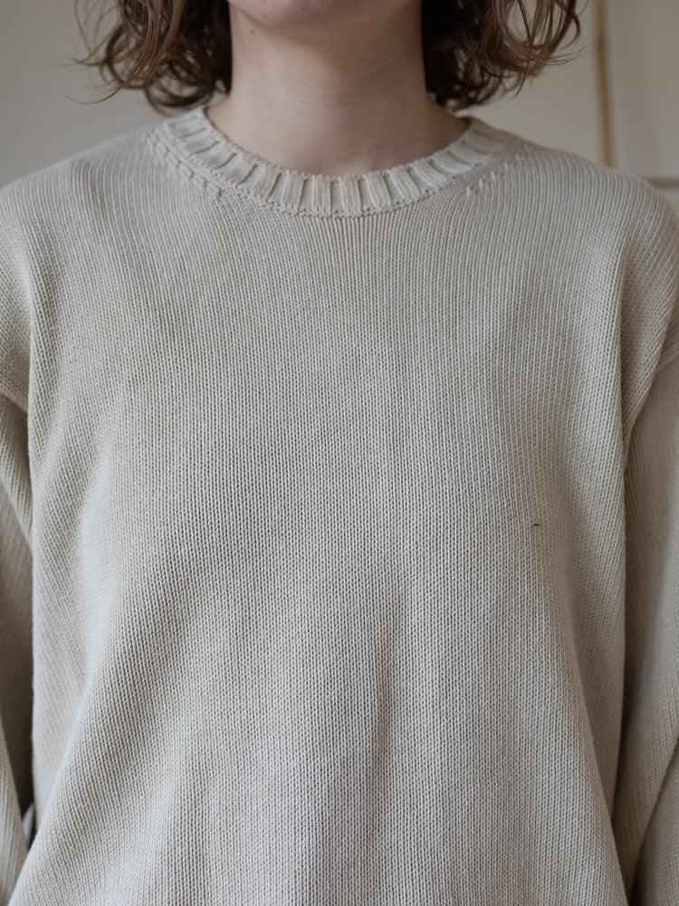 90s St Michael Beige Cotton Jumper - XL