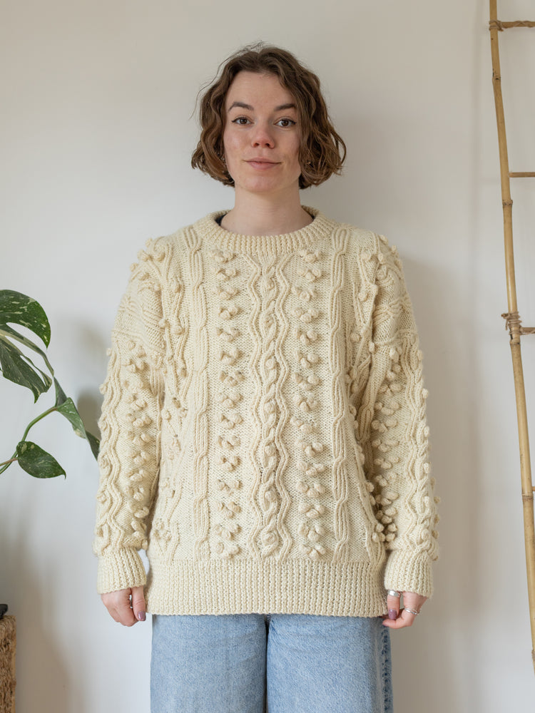 Aran 3D Bobble Jumper - L