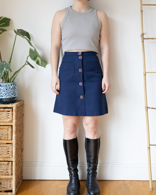 Contrast Stitch Mini Skirt - 26"