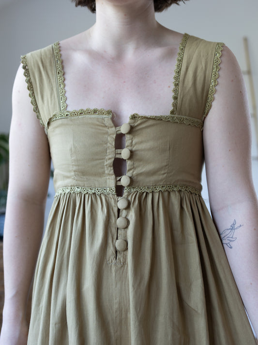 Sand Brown Button Up Dress - S