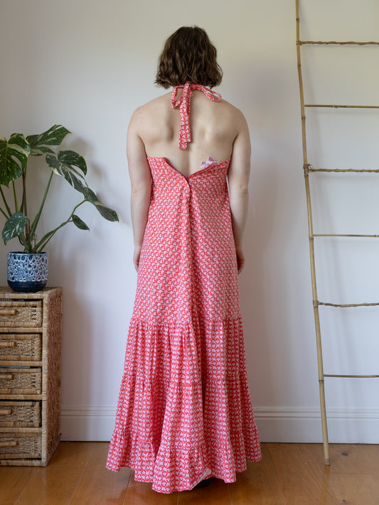 Laura Ashley Halterneck Tiered Dress - XS