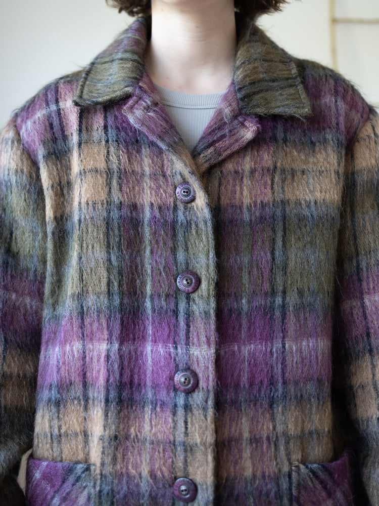 Green & Purple Mohair Jacket - L