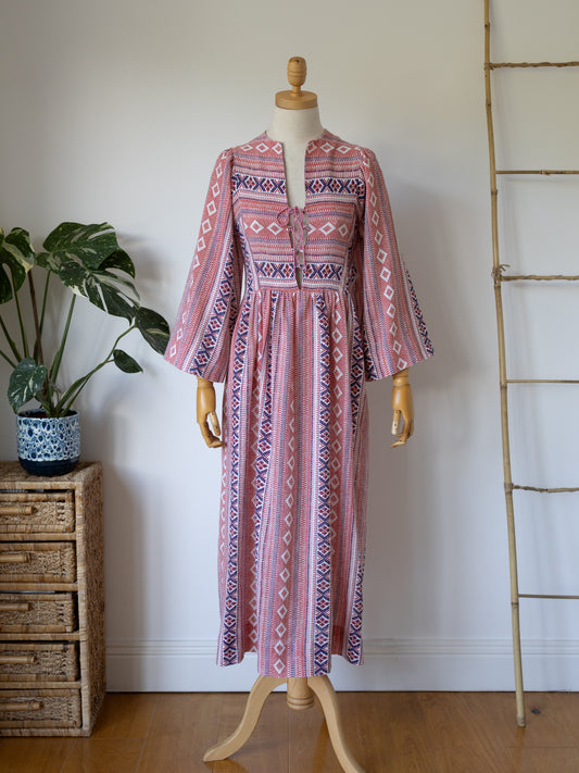 Tie Bust Geometric Dress - XS