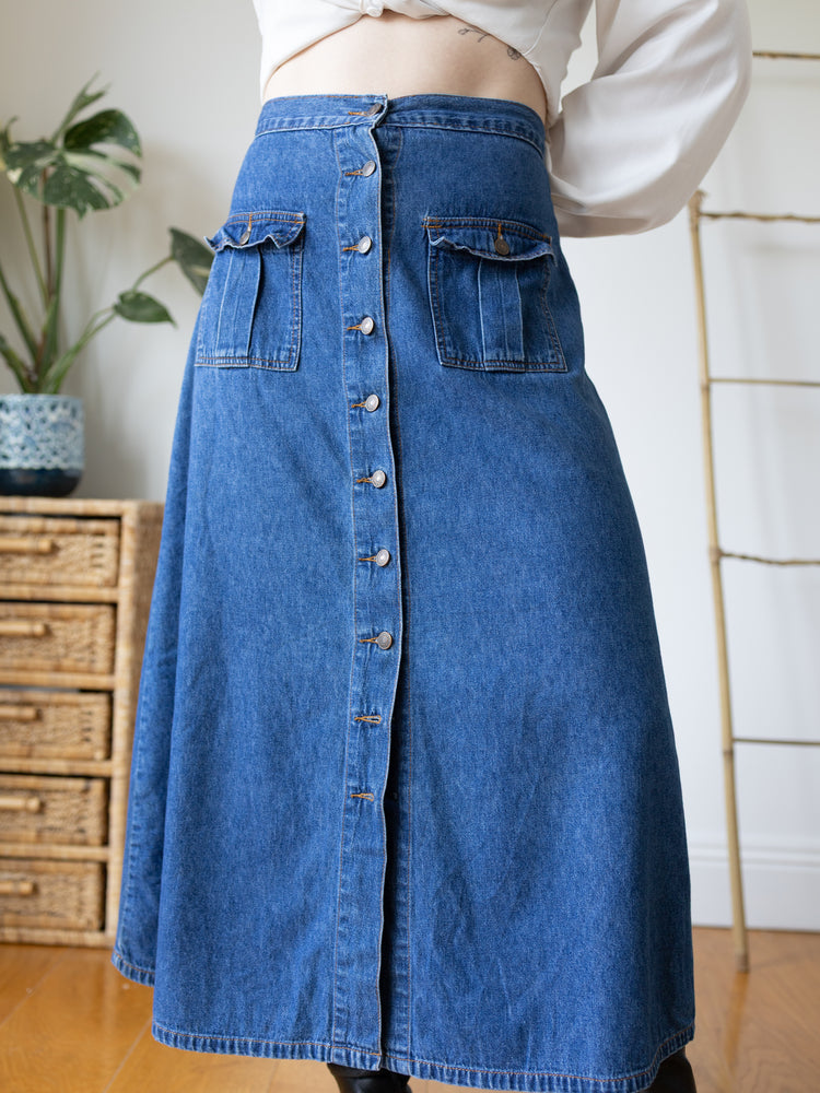 Western Style Denim Skirt - 31"