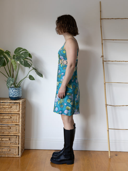 Unique Ring Waist Mini Dress - S