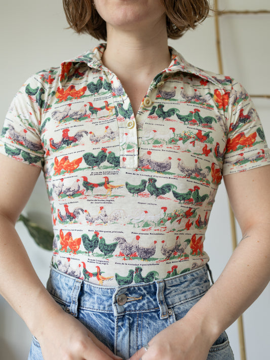 Chicken Jersey Cotton Shirt - S