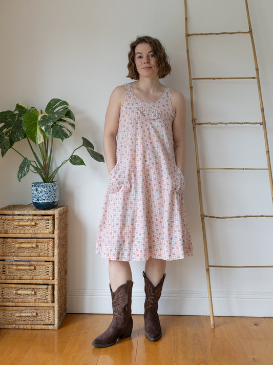 India Imports Floral Pinafore Dress - S