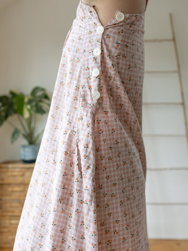 India Imports Floral Pinafore Dress - S