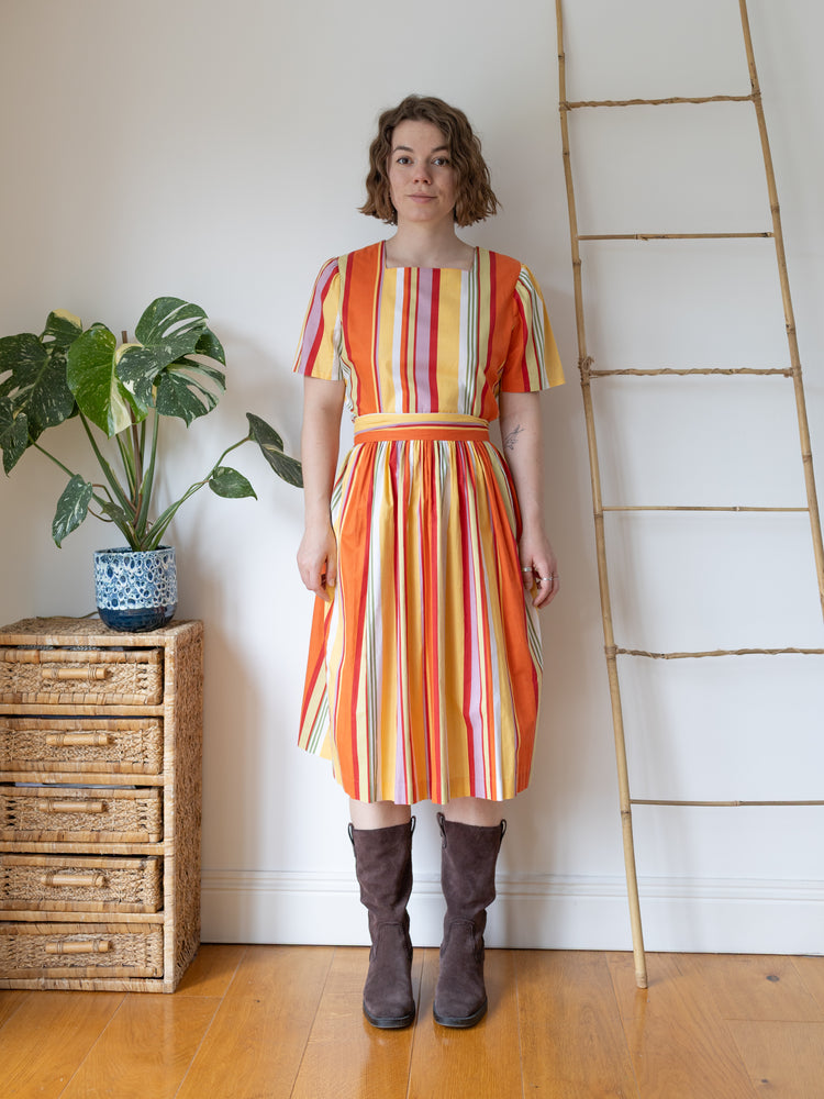Laura Ashley Colourful Striped Dress - M