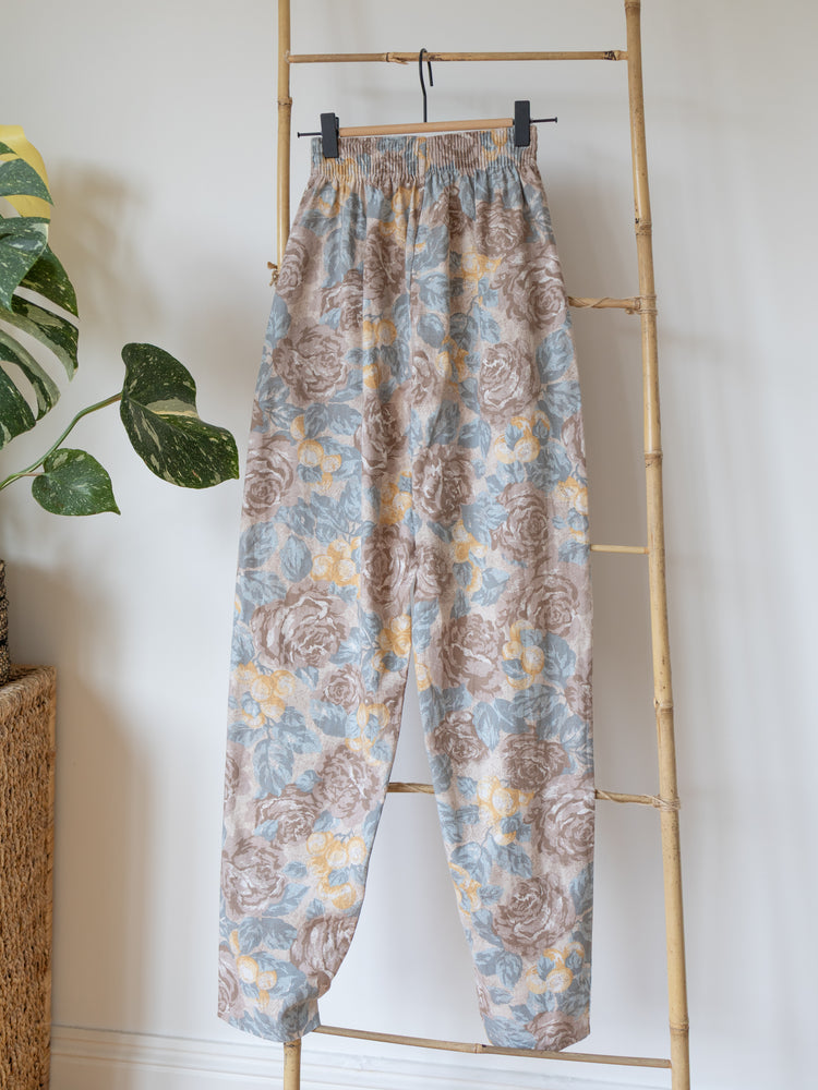 Laura Ashley Pastel Rose High Waist Trousers - XS