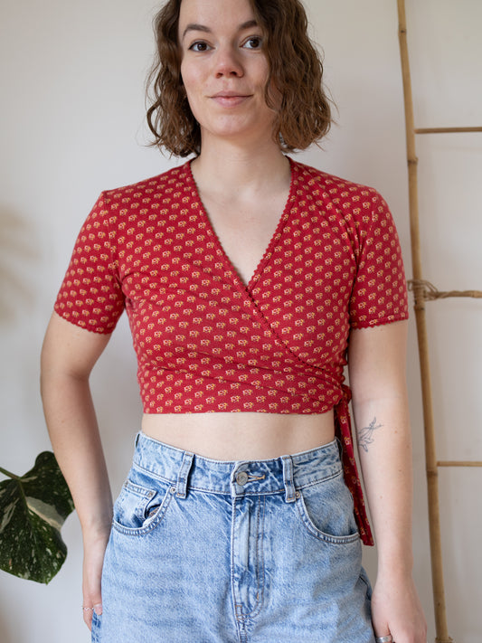 90s Laura Ashley Ditsy Floral Wrap Top - S