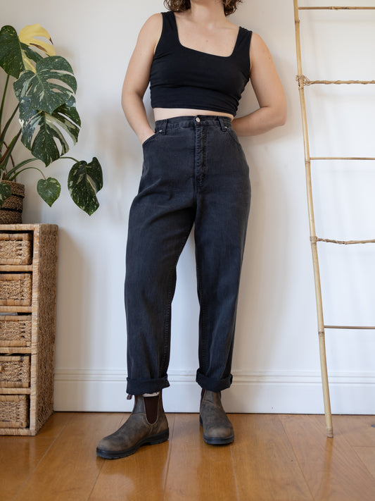 90s St Michael Black Mum Jeans - 32"