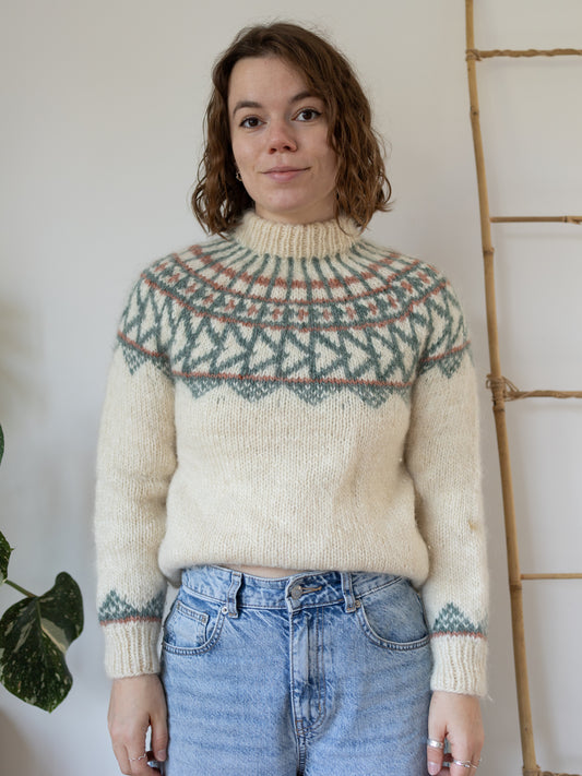 90s Pastel Icelandic Wool Jumper - S