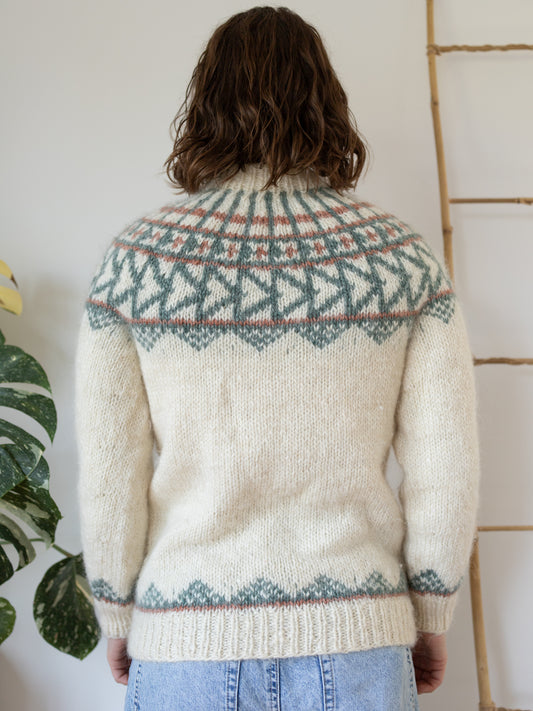 90s Pastel Icelandic Wool Jumper - S