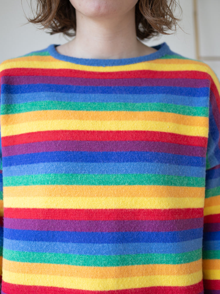 Rainbow Striped Knit Jumper - M