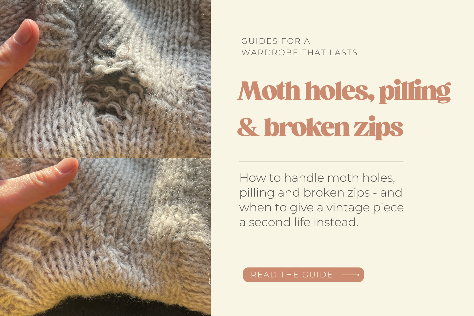 Moth holes, pilling & zip repairs: when to fix, when to restyle
