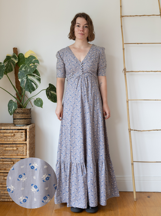 70s Topshop Mauve Floral Maxi Dress