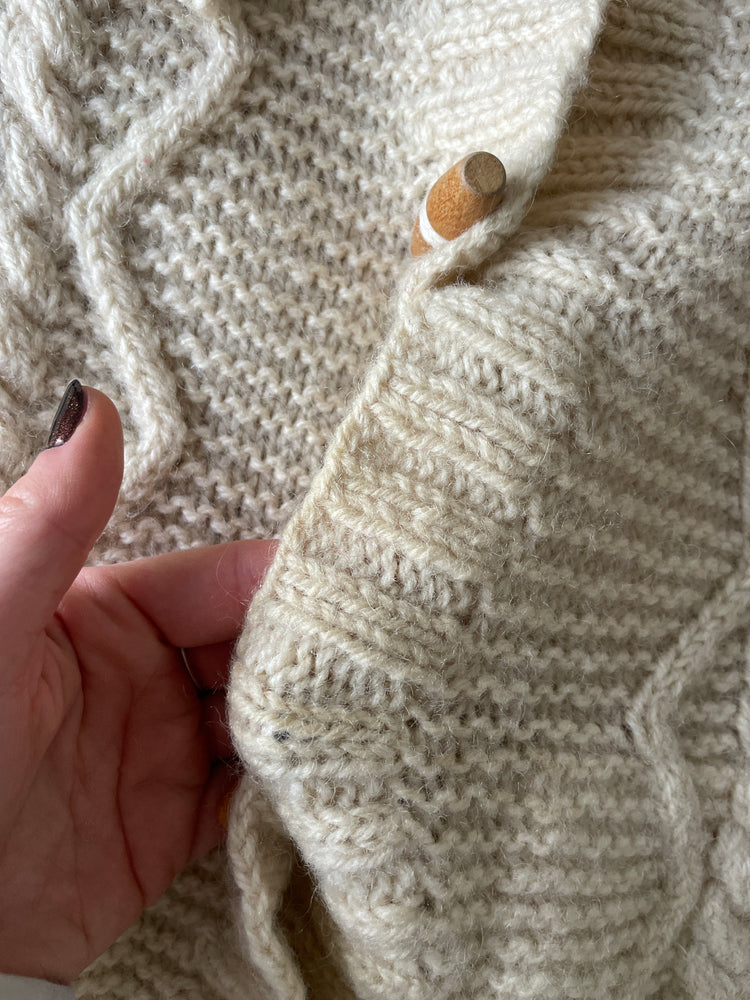 Toggle Button Aran Cardigan - L