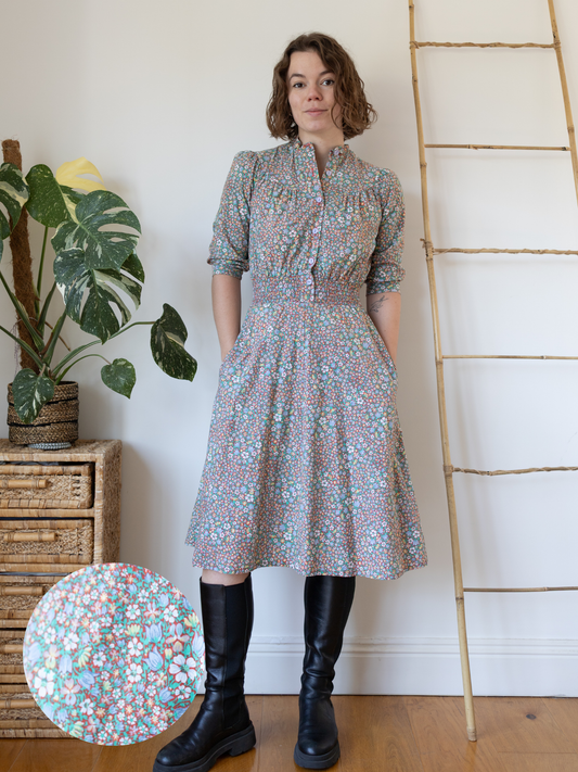 70s Richard Shops Ditsy Floral Midi Dress - S