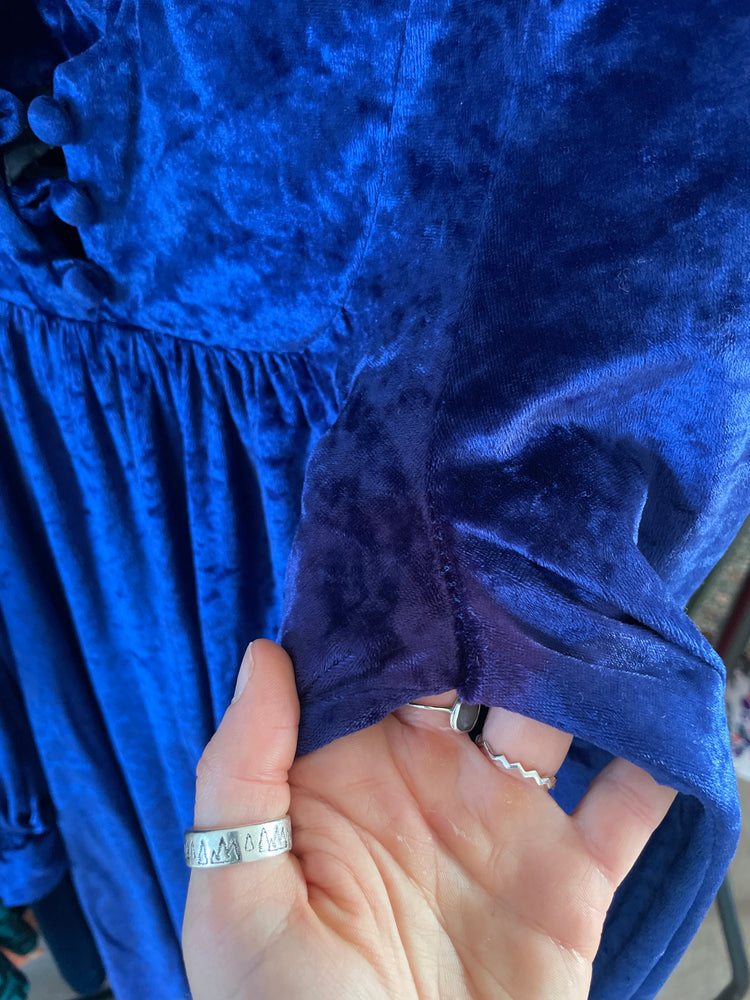 Crushed Velvet Smock Dress - S