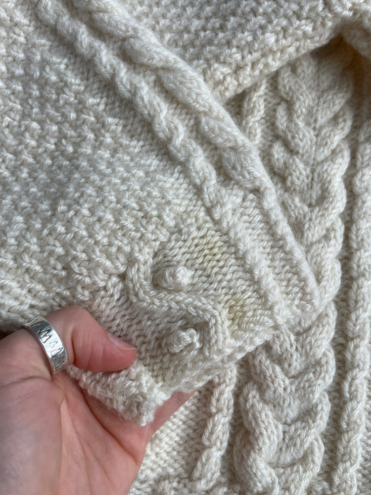 80s Cream Wheatsheaf Knit Jumper - M