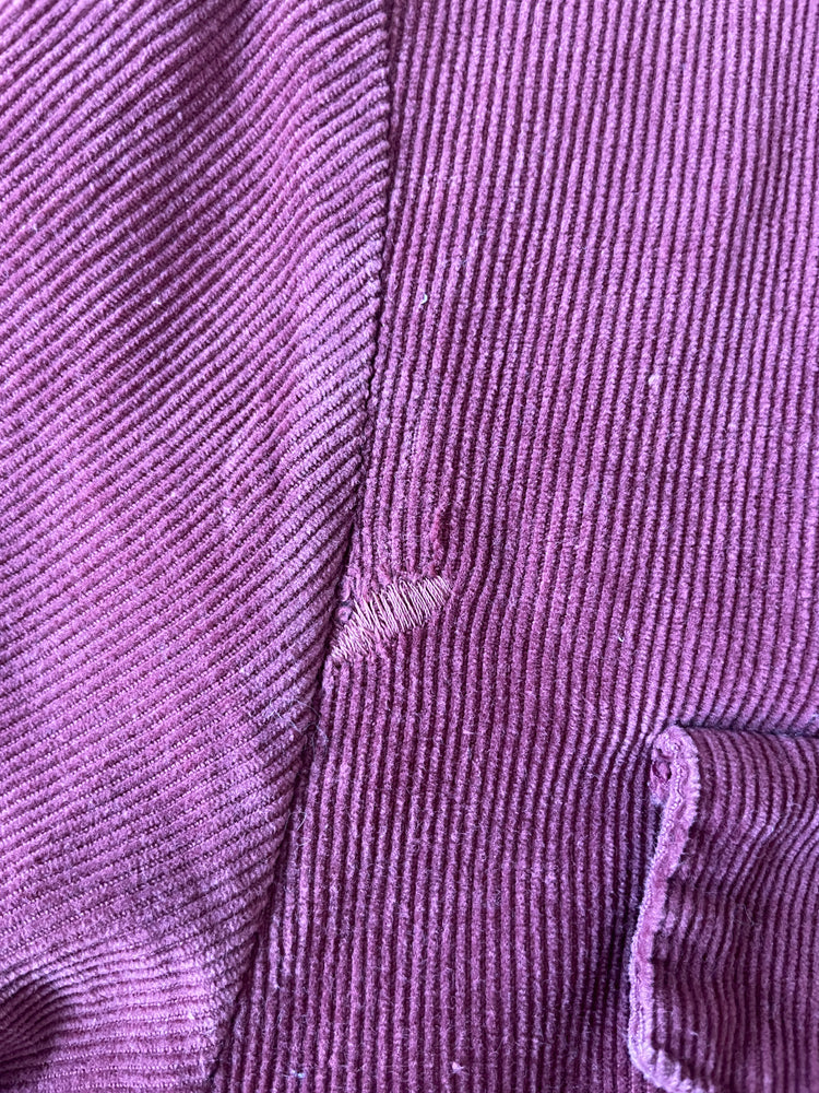 80s Richard Shops Burgundy Cord Jumpsuit - S