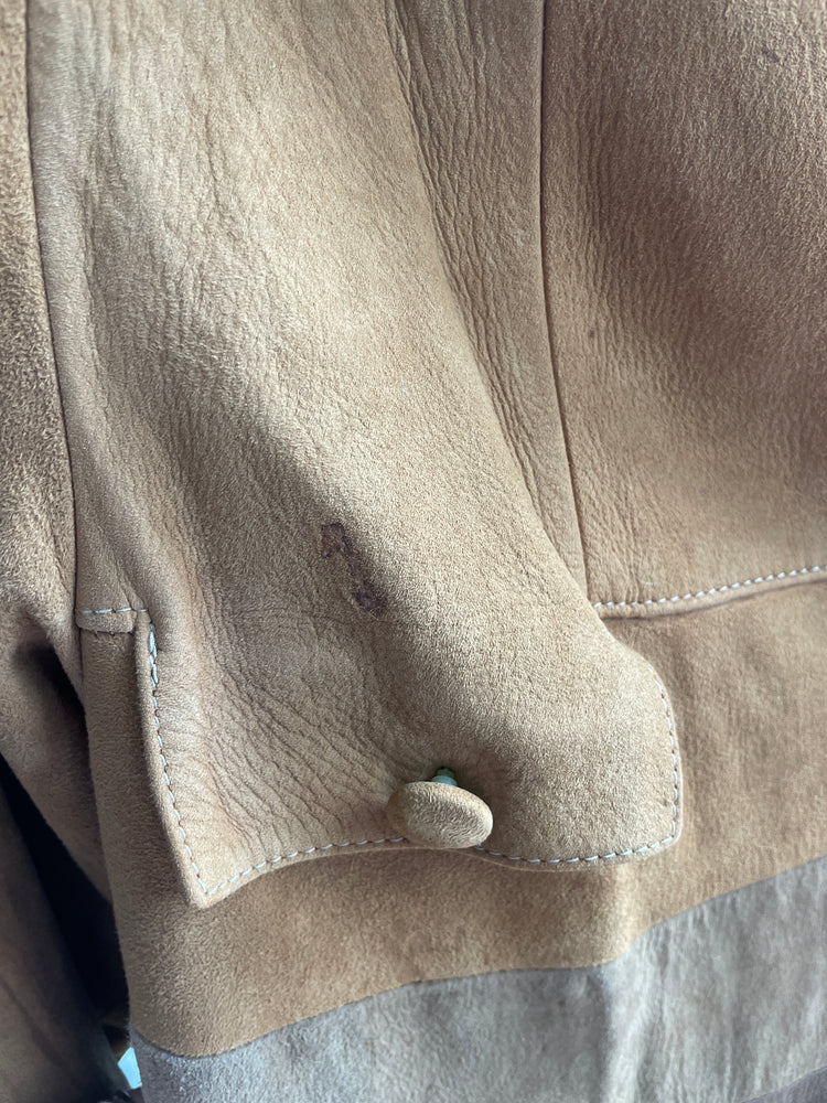 Brown Suede Patchwork Jacket - S