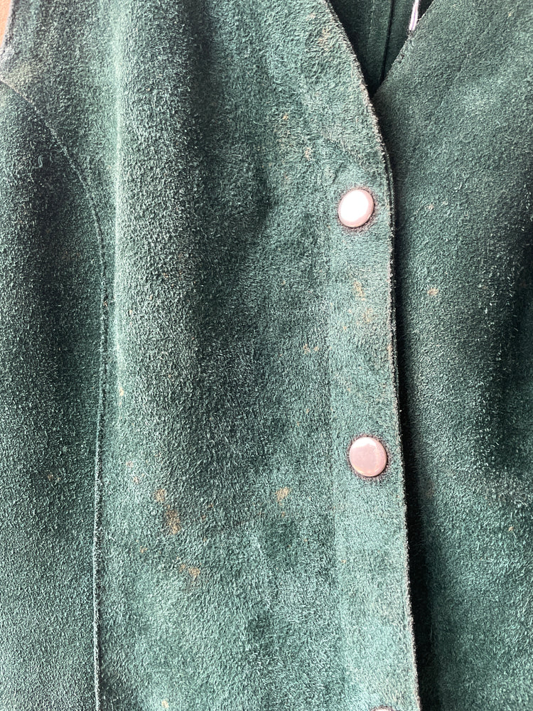 Forest Green Suede Vest - M