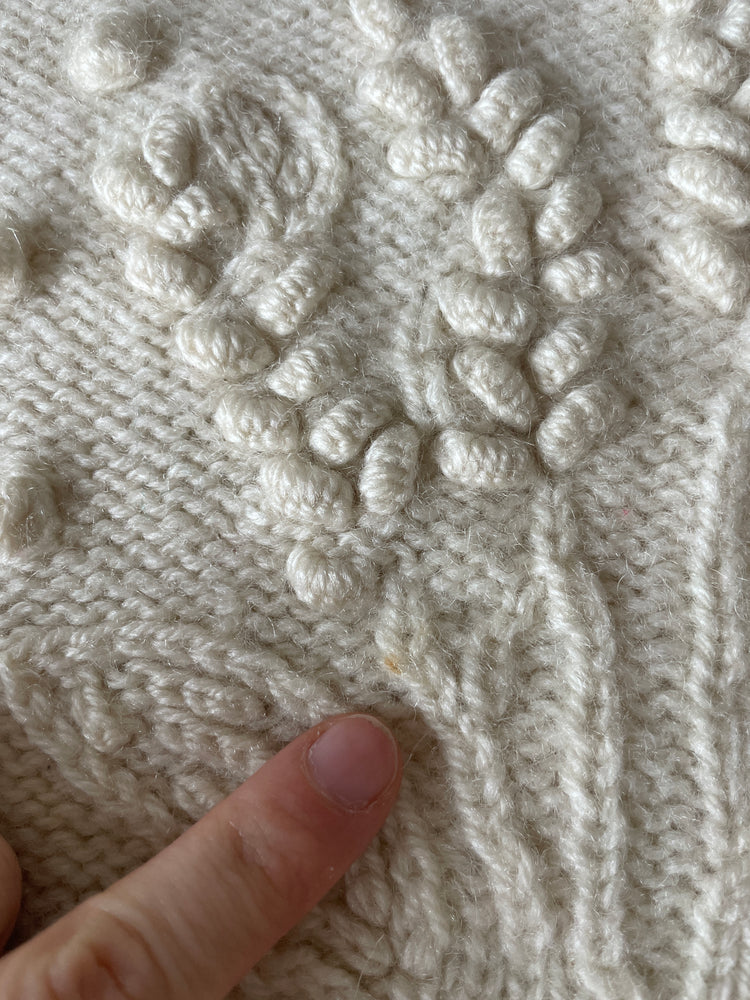 80s Cream Wheatsheaf Knit Jumper - M