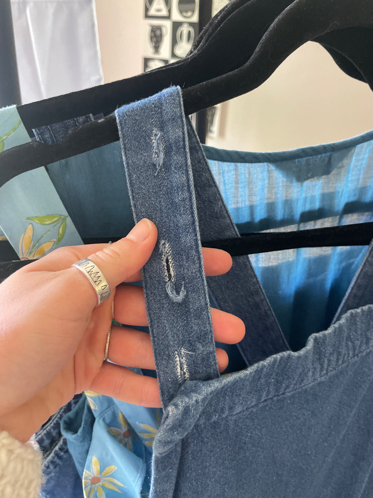 Denim Wide Leg Jumpsuit - L