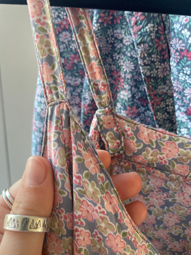 90s Monsoon Dusky Blue & Pink Floral Dress