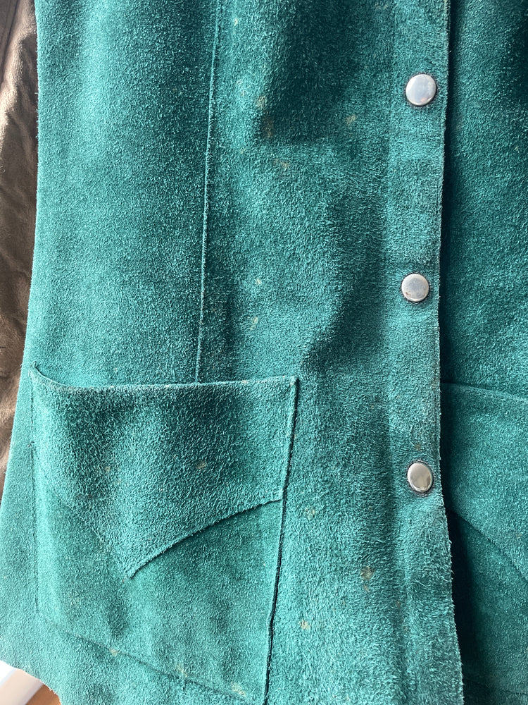 Forest Green Suede Vest - M