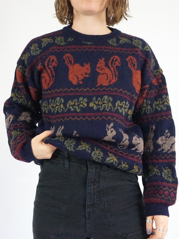 Tulchan Squirrel & Rabbit Jumper - M