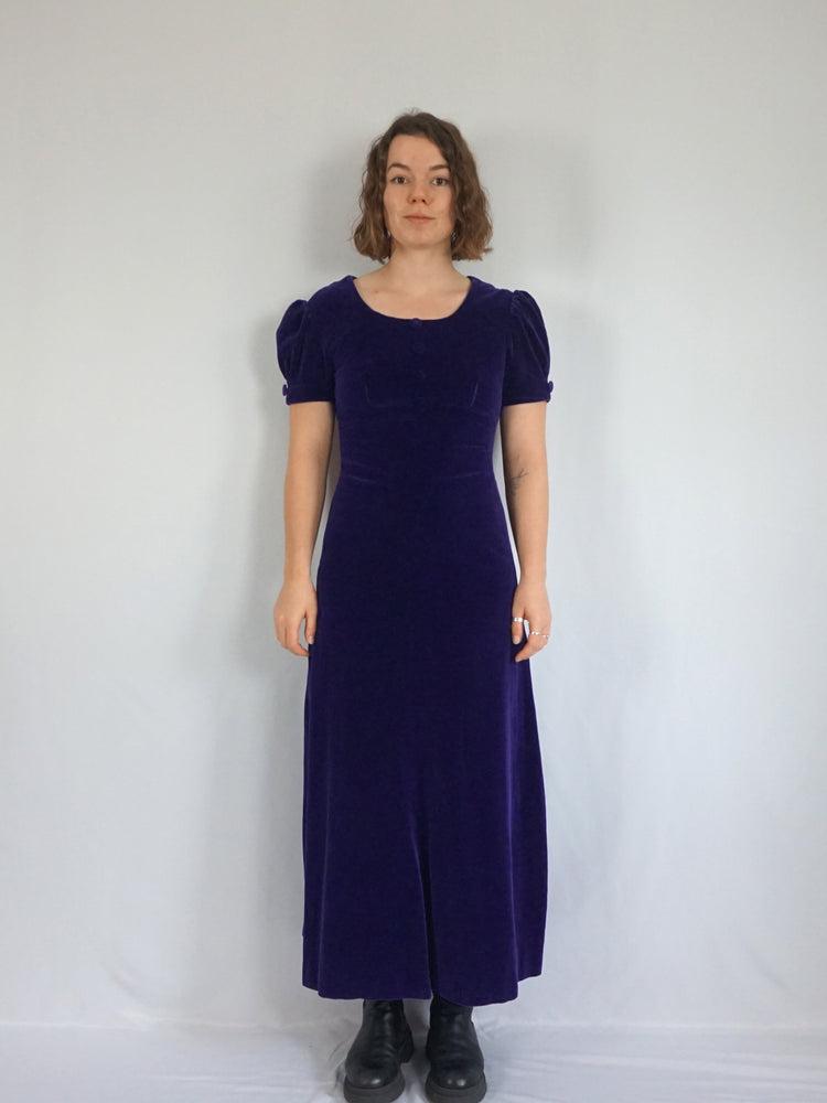 Deep Purple Velvet Dress - XS/S