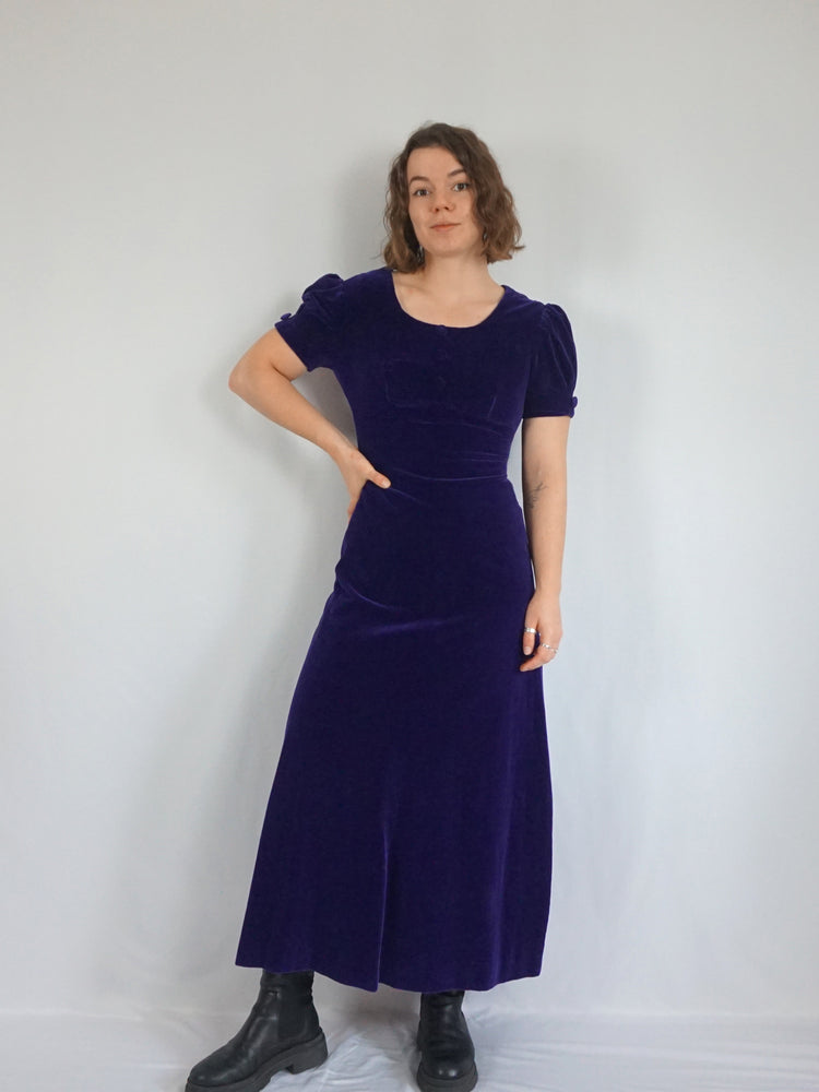Deep Purple Velvet Dress - XS/S