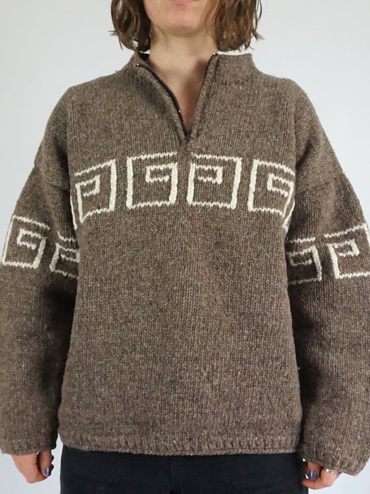 1/4 Zip Swirl Jumper - XL
