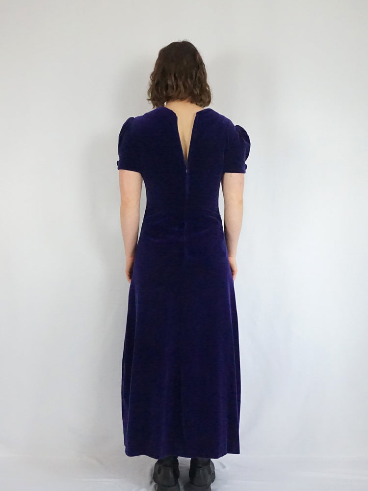 Deep Purple Velvet Dress - XS/S