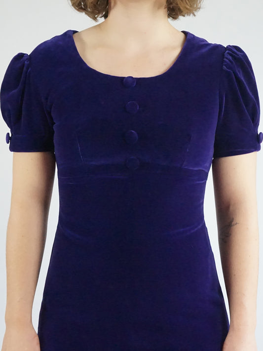 Deep Purple Velvet Dress - XS/S