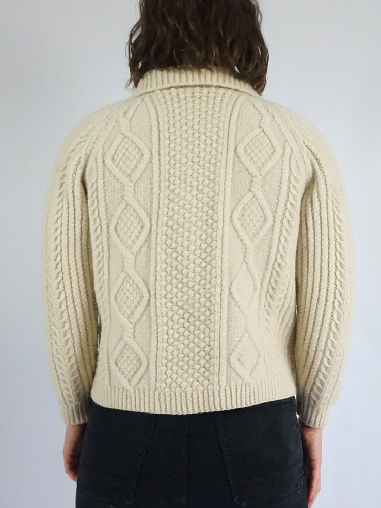 Aran Wool Cardigan - S