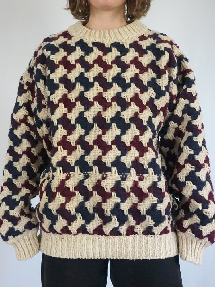 Chunky Wool Woven Jumper - XL