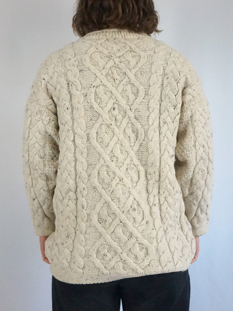 Floral Embroidered Wool Jumper - L