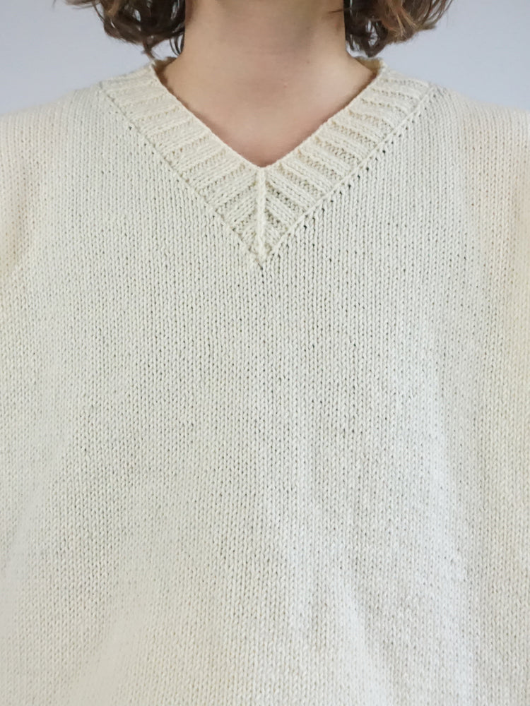 Cream Knitted Boxy Vest - XL