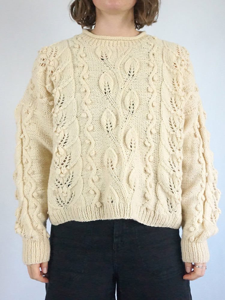 Floral Textured Jumper - M/L