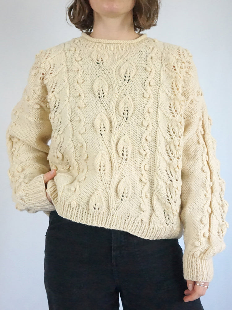 Floral Textured Jumper - M/L