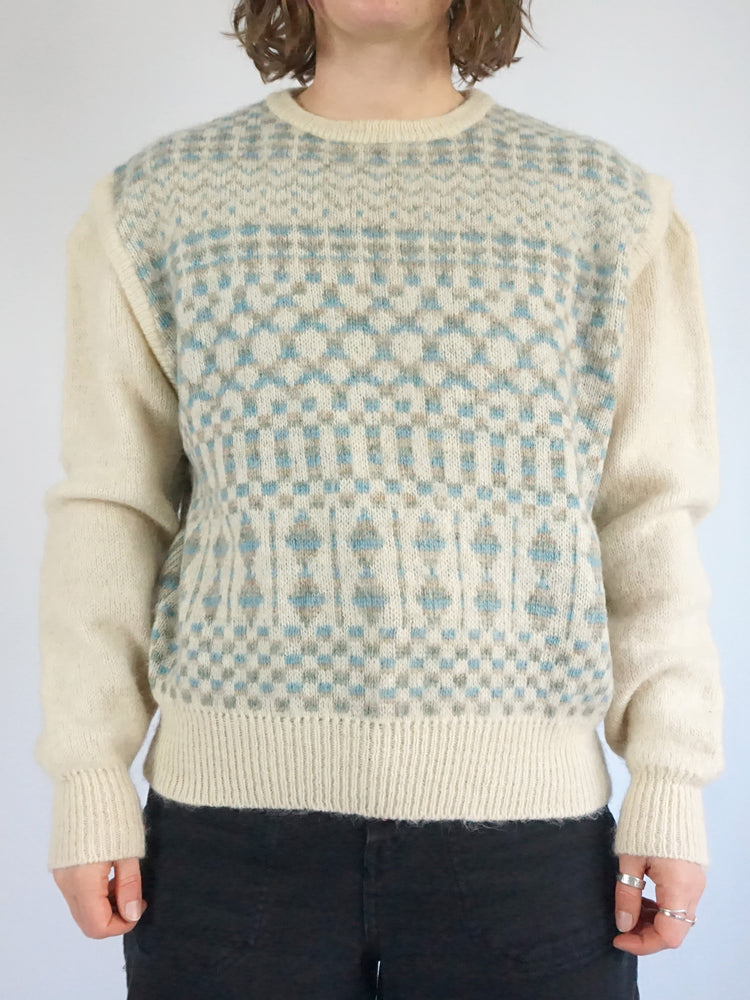 Iceland Patterned Wool Jumper - M
