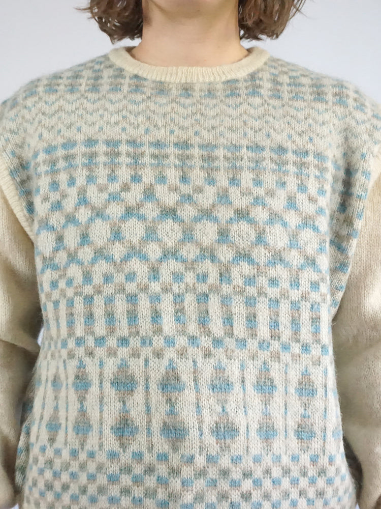 Iceland Patterned Wool Jumper - M