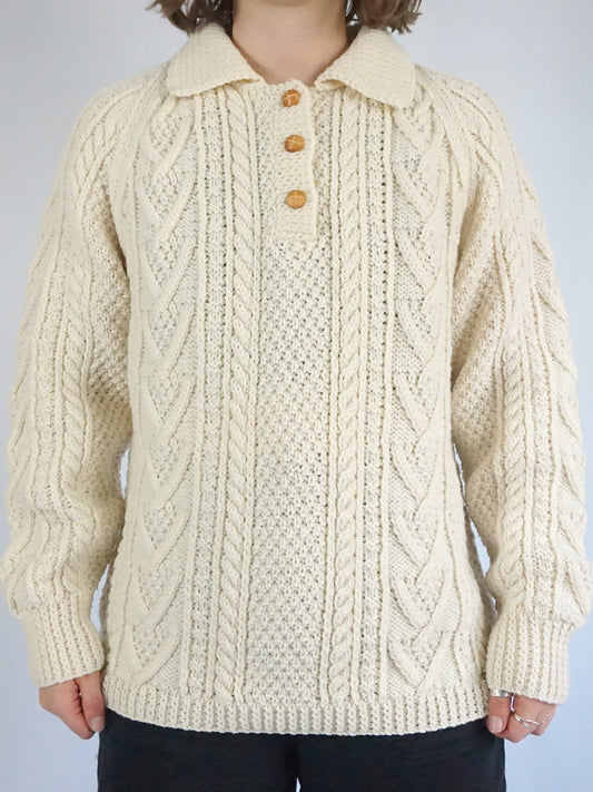 Chunky Cable Knit Jumper - M