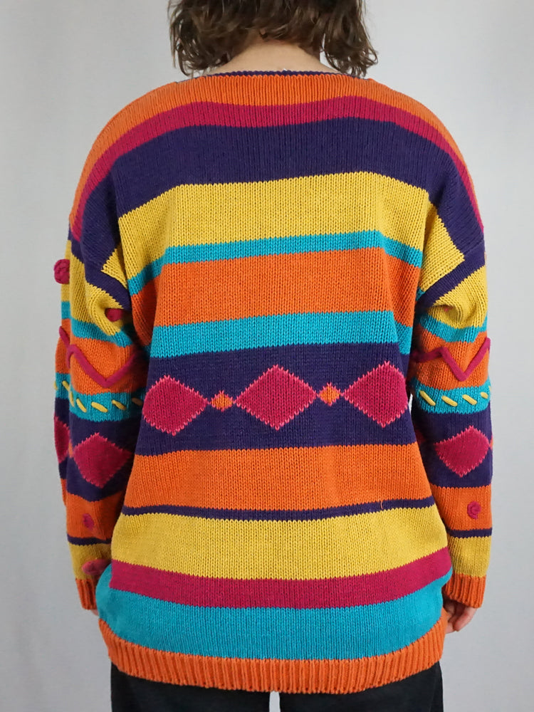 Colourful Novelty Cotton Jumper - XL